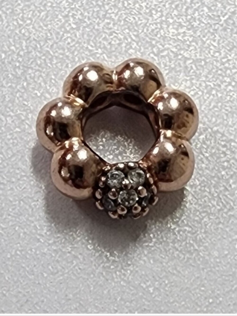 Pandora Rose Polished and Pave Spacer